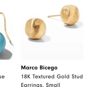 Marco Bicego 18K Textured Gold Stud Earrings.